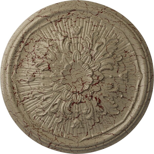 Ekena Millwork Luton Ceiling Medallion (Fits Canopies up to 1 1/8"), 15 3/4"OD x 5/8"P, Gobi Desert Crackle CM16LUGDC - main